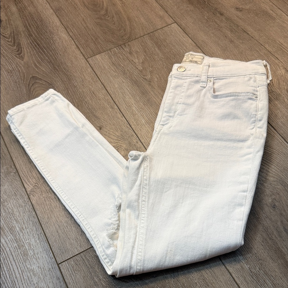 Free People High Rise Busted Knee Skinny Jeans